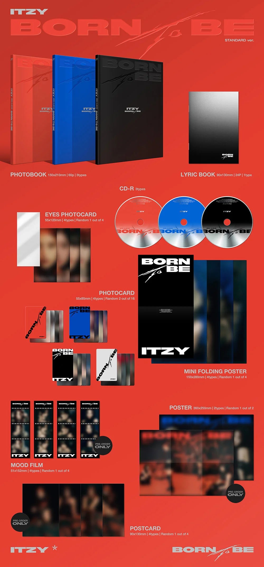 ITZY: BORN TO BE CD: Version A (RED)