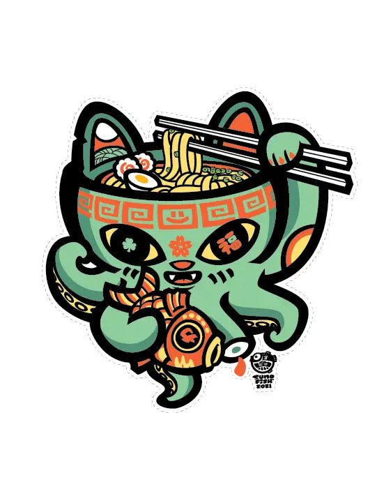 Sumofish: Ramen Tako Cat Decal