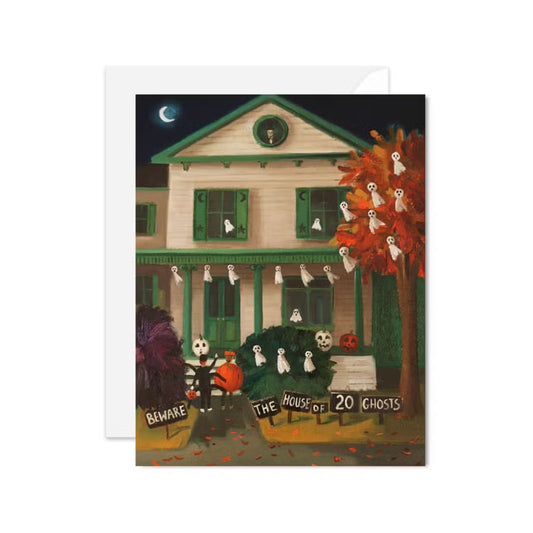 Janet Hill: The House of Twenty Ghosts Halloween Blank Greeting Card