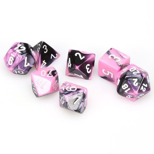 RPG Dice: Pink & Black/White: Gemini