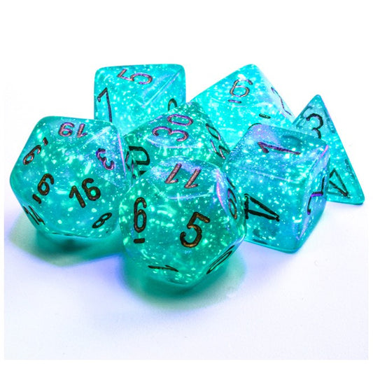 RPG Dice: Teal/Gold: Luminary