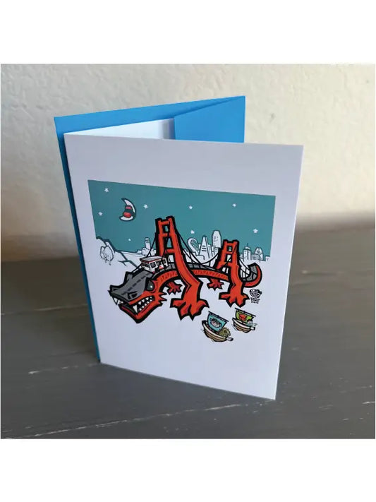 Sumofish: Golden Gate Dragon Greeting Card