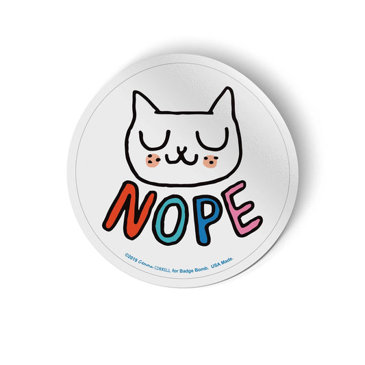 Nope Cat Sticker: Gemma Correll
