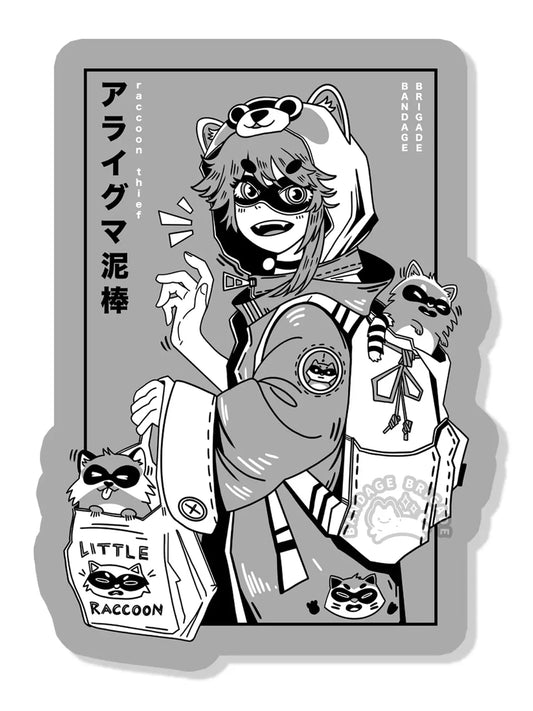 Bandage Brigade: Raccoon Girl Sticker