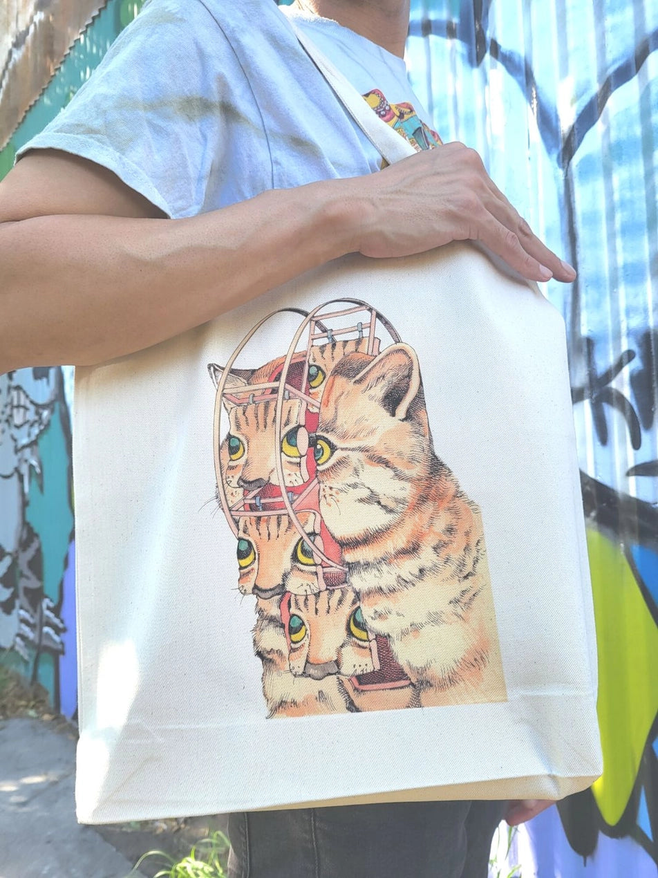 Popkiller: Shintaro Kago: Cat Ferris Wheel Tote Bag