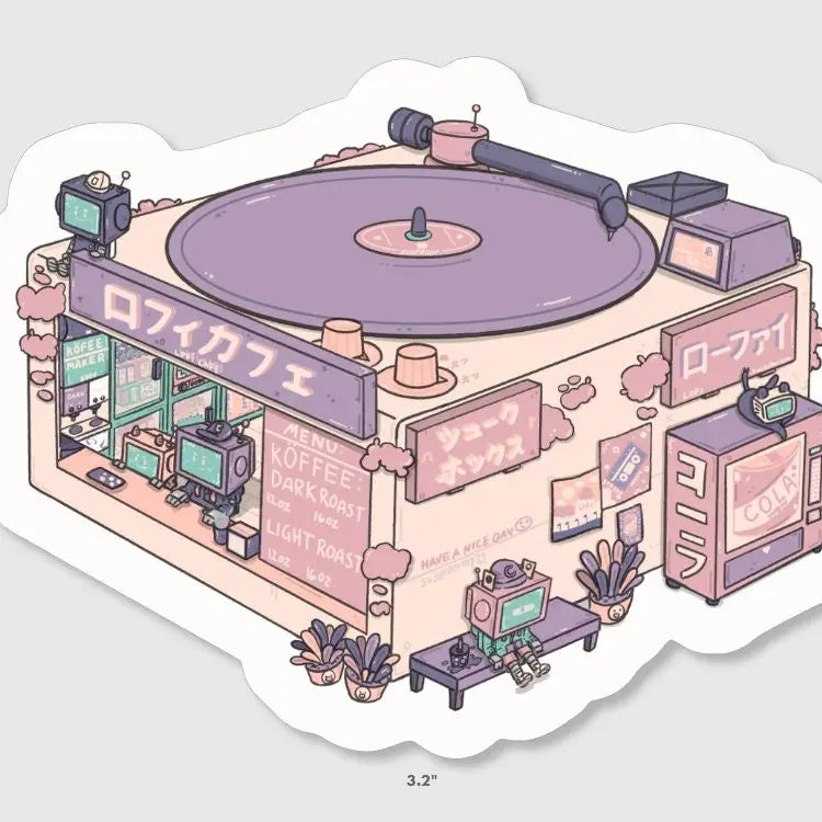 Sushiboiiiyy: Lofi Cafe Vinyl Record Sitcker