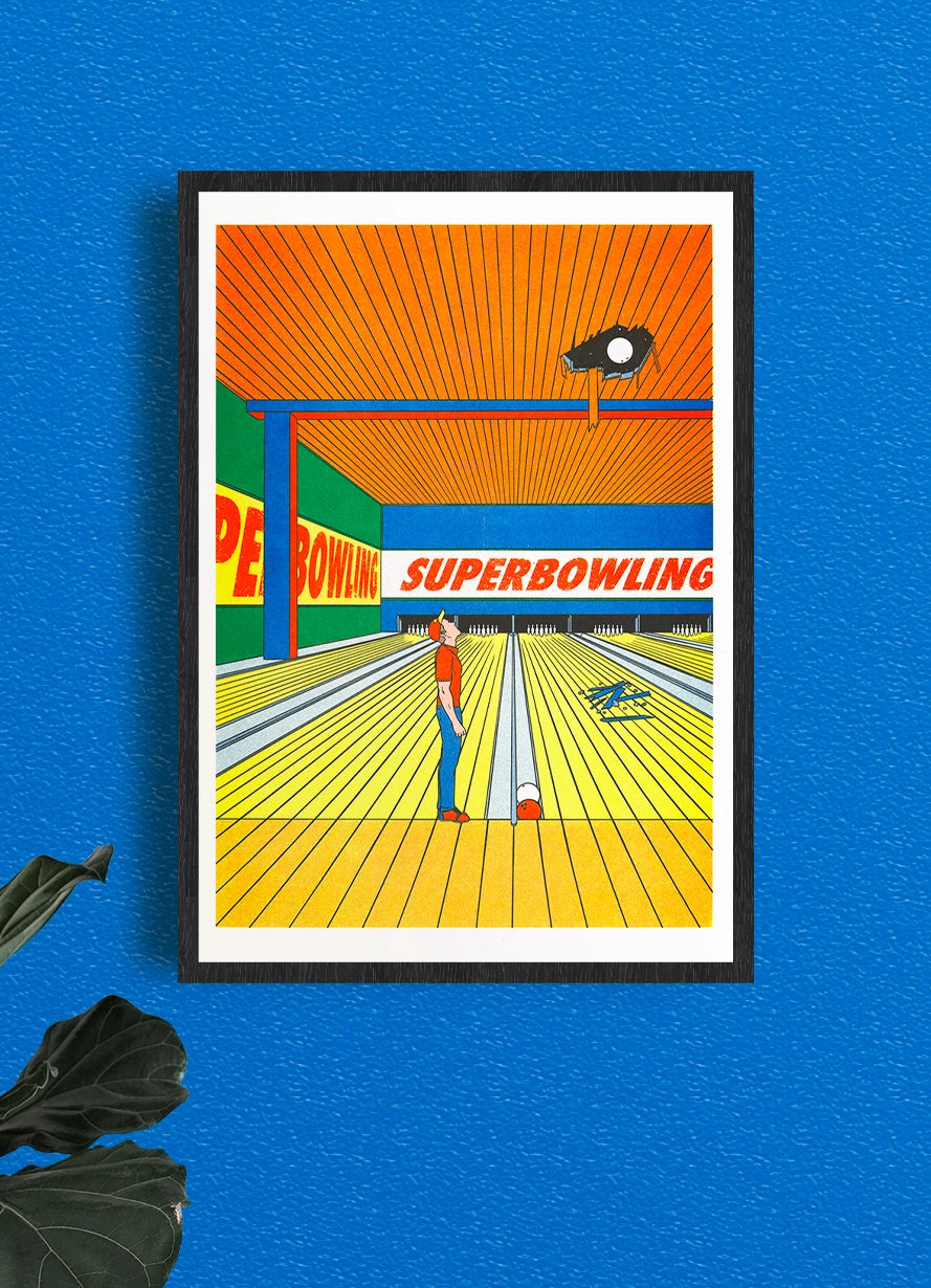 Simon Bailly: Super Bowling Art Print