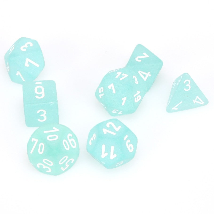 RPG Dice: Teal/White: Frosted