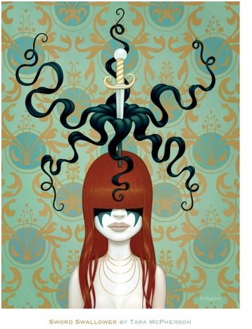 Tara McPherson: Sword Swallower Postcard