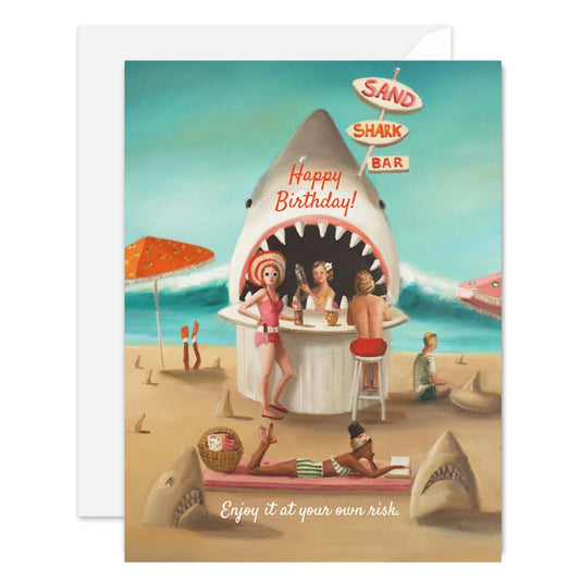 Janet Hill: Sand Shark Bar Happy Birthday Card