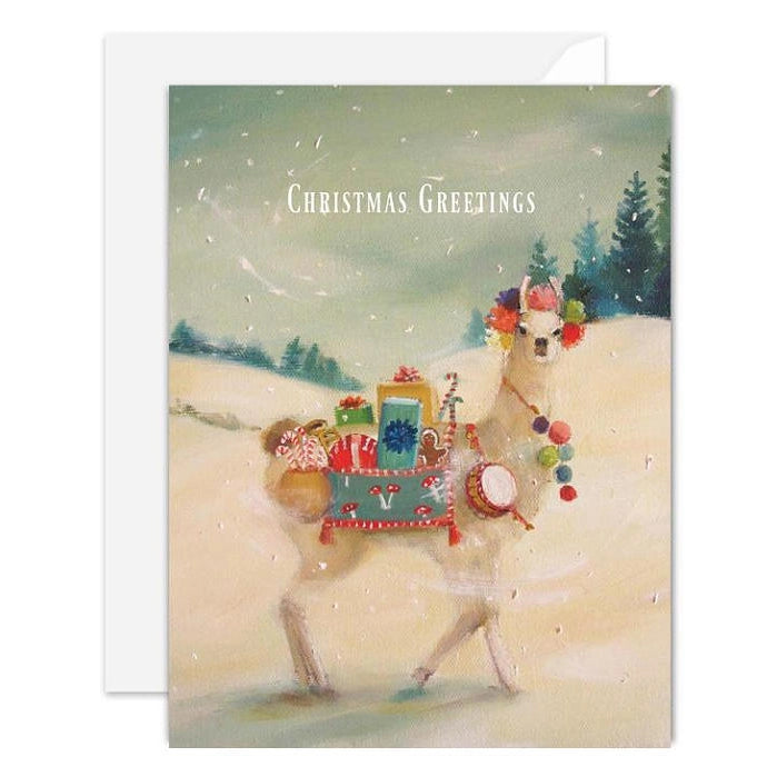 Janet Hill: The Christmas Llama Card: Box Set of 8